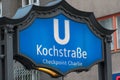 Kochstrasse U-Bahn metro station sign